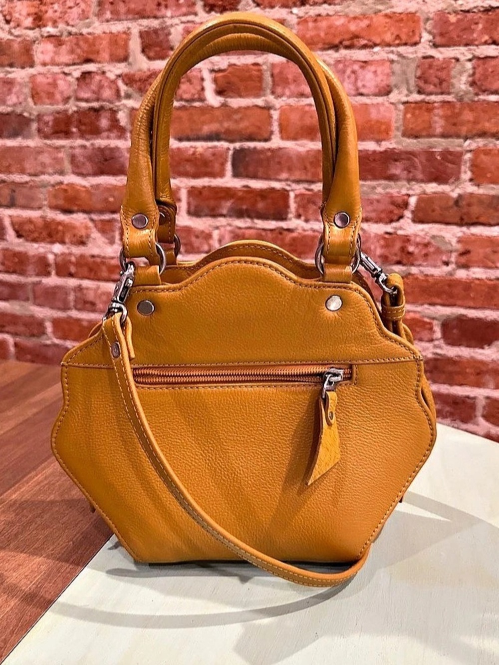 Pardo Yellow Genuine Leather Crossbody Bag
